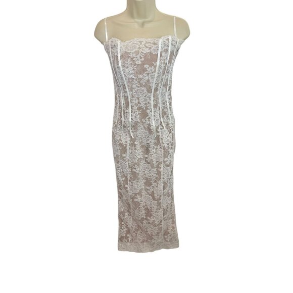 NEW V. Chapman White Capulet Midi Dress NWT - Size 6 - Picture 4 of 12